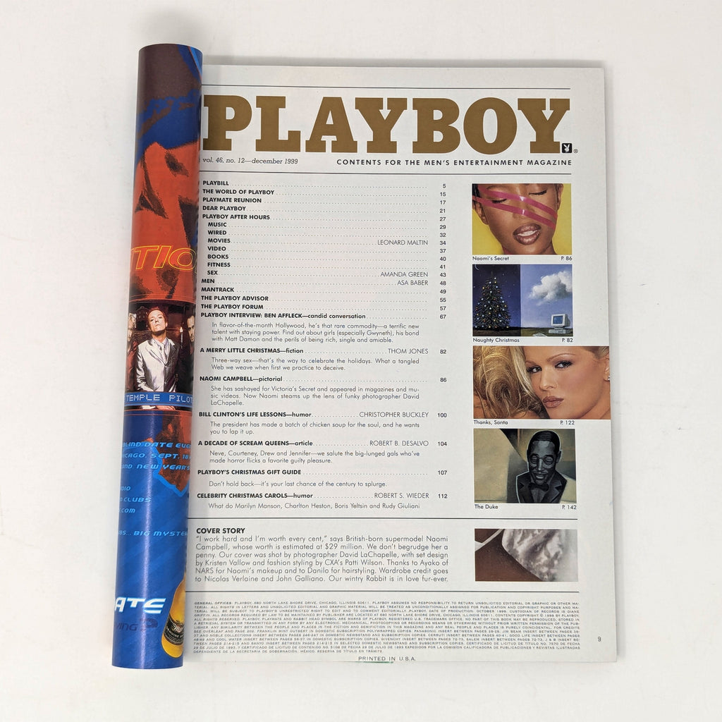 Playboy, December 1999, table of contents